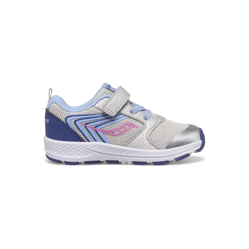 Saucony Wind Fst Jr. Sneaker Silver/Blue/Pink | 826509-HYR